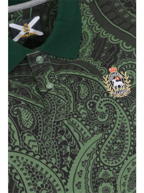 Polo Abarth in cotone stretch stampato Verde JOHNNY LAMBS | ABARTH860